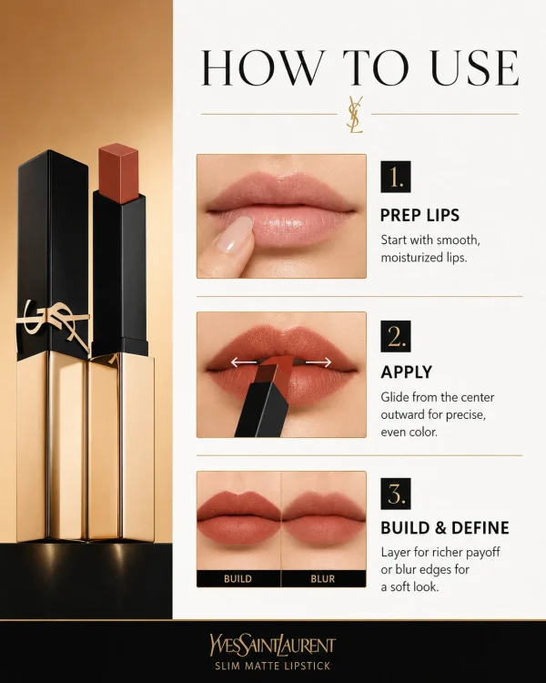 YSL Rouge Pur Couture The Slim Lipstick – Rich Color & Elegant Matte Finish