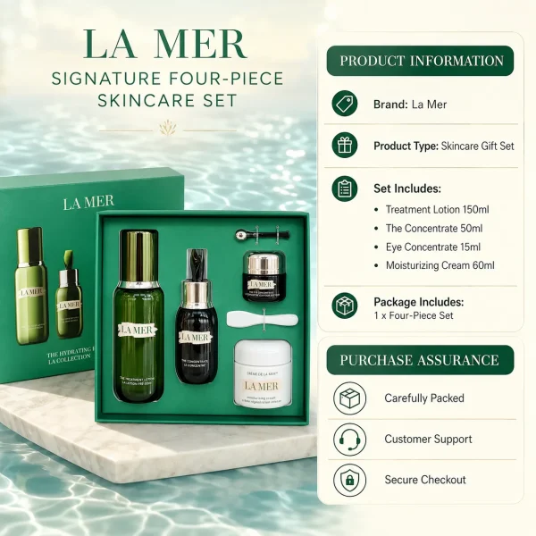 LA MER 4-Piece Skin Care Set (Crème de la Mer + Treatment Lotion + The Concentrate + Eye Concentrate)
