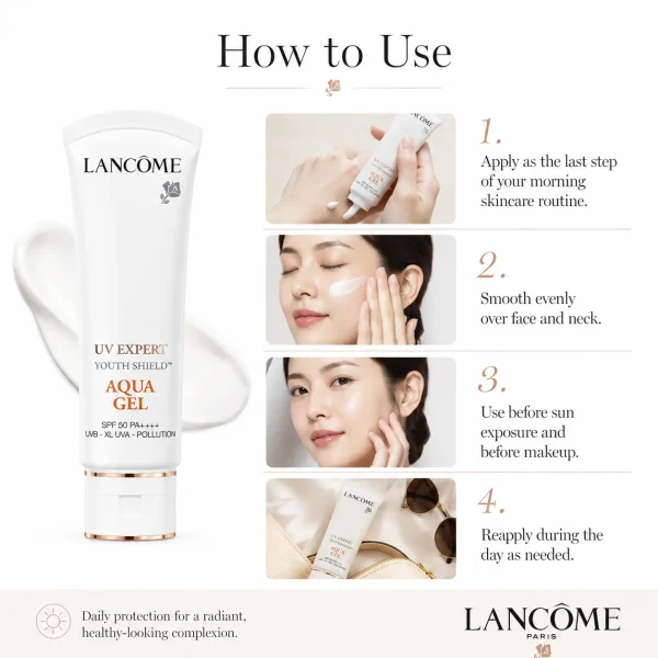 Lancôme UV Expert Aquagel Defense Sunscreen SPF50 50ml White Tube New Version