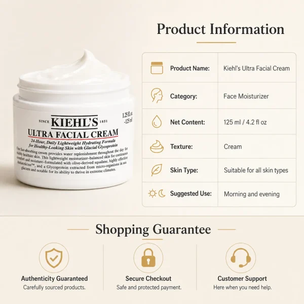 Kiehl's Ultra Facial Oil-Free Cream 125ml Large Size