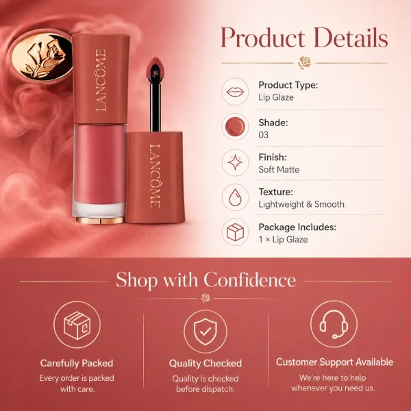 Lancôme L'Absolu Rouge Matte Lip Gloss Shade 03